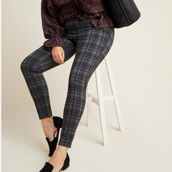 SANCTUARY X ANTHROPOLOGIE Runway High Rise Ponte legging northolt plaid SIZE XL - Picture 1 of 8